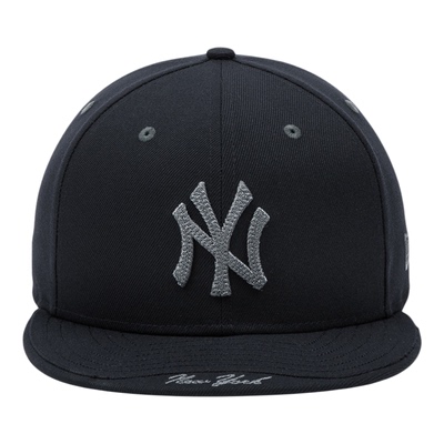 韩国代购NEWERA纽亦华帽檐刺绣字母5950平沿全封闭棒球帽藏蓝色