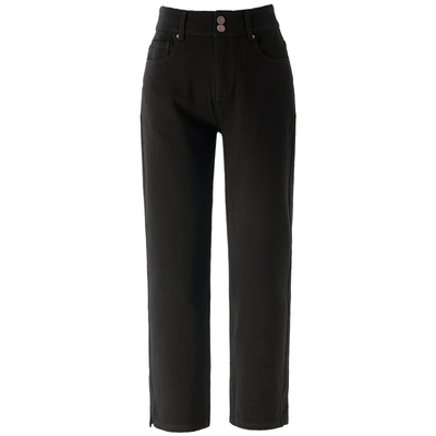 春四季黑色直筒牛仔裤女九分裤