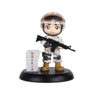 心盾军人公仔兵哥哥迷彩手办车载摆件八一礼物军恋礼品退伍纪念品