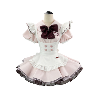 日系女仆装cos服软妹甜系Lolita狗短连衣裙软萌少女洛丽塔连衣裙