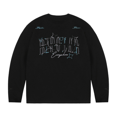 BIPOLAR字母箭头绣花T恤