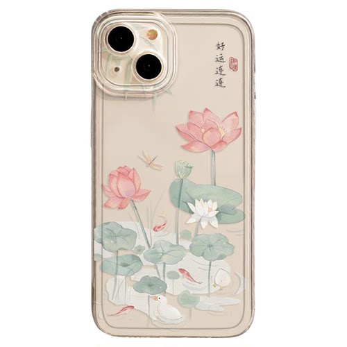好运连连手机壳适用opporeno12妈妈15/14/13/findx8pro新款r17莲花k11x书法10古风9荷花7佛系6透明5气质4/3/2