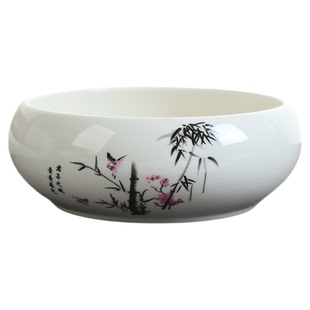 茶洗大号陶瓷茶渣缸家用水洗茶杯盆器皿茶具配件紫砂小号笔洗水盂