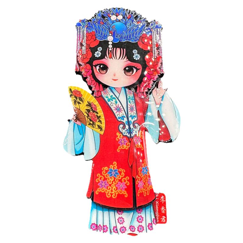 中国风卡通京剧戏曲人物冰箱贴