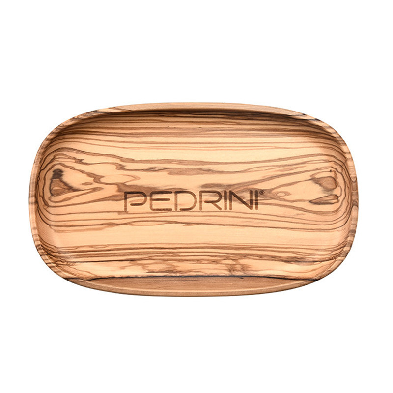 PEDRINI橄榄木餐用托盘椭圆形收纳盘礼盒装实木天然木纹高档咖啡