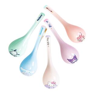 三丽鸥陶瓷汤勺大号盛汤舀粥勺子饭勺高颜值家用长柄喝汤调羹汤匙