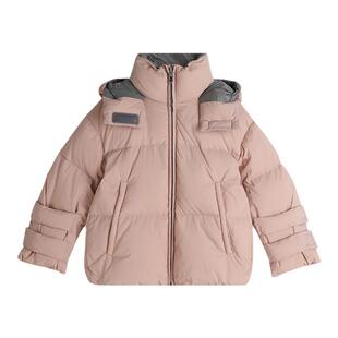 布丁哈鲁童装女童2026冬季新款儿童连帽加绒加厚保暖羽绒服外套