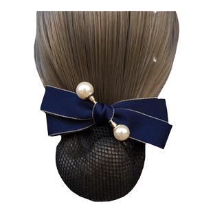 韩版高级职业头花女银行酒店护士空姐饭店服务员工作盘发网兜头饰