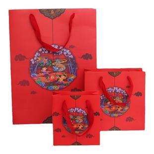 中国风节日礼品袋红色喜庆回礼袋结婚手提袋糖果礼盒烟酒包装袋
