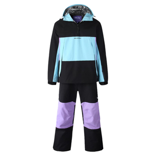 John snow滑雪裤女款男单双板阔腿宽松工装防水防风保暖耐磨黑色