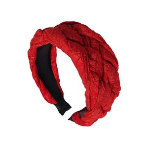 发箍女款高级感洋气时尚发卡冬季红色麻花辫头箍宽边显高颅顶发饰