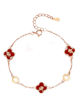 出门被夸800遍的玛瑙四叶草手链