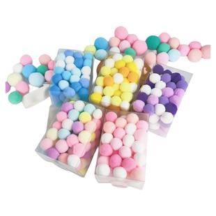 毛线球毛球diy绒球美工区材料幼儿园手工彩色小棉球圣诞不掉色