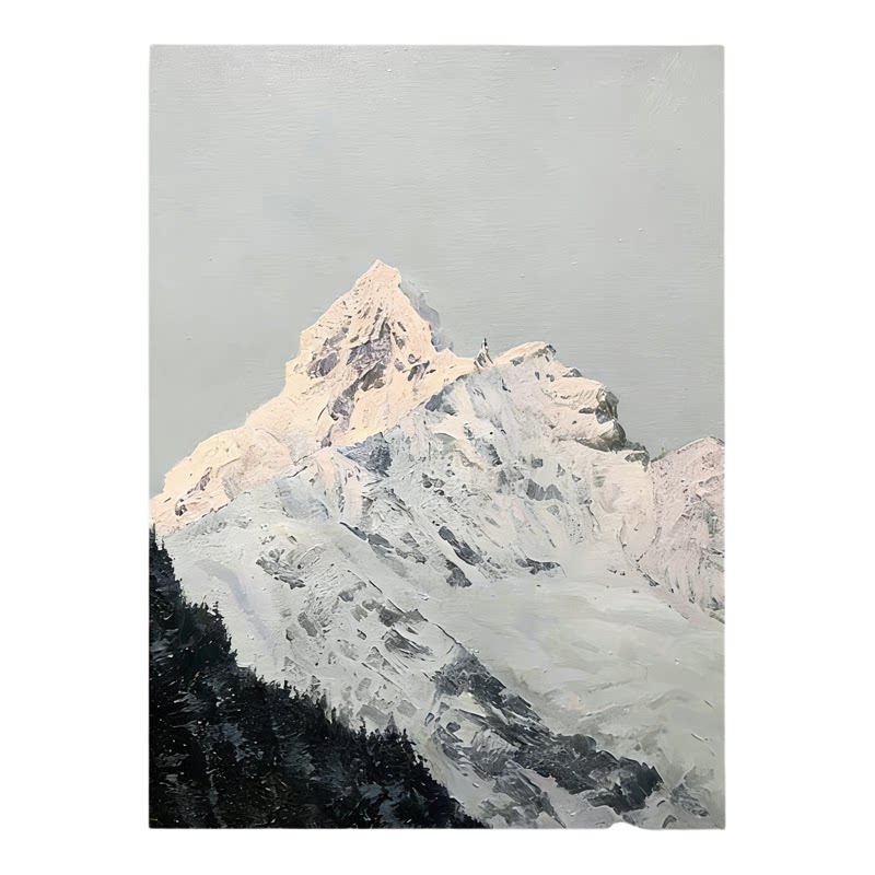 大芬村手绘雪山客厅油画挂画