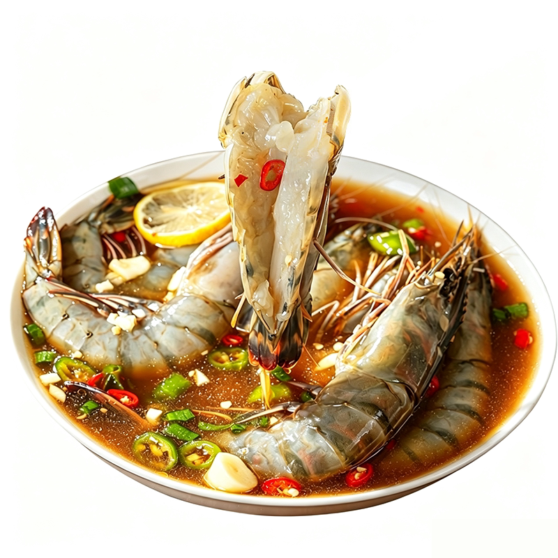 生腌黑虎虾韩式辣酱虾生呛虾泰式甜辣虾即食生腌海鲜醉虾水产750g