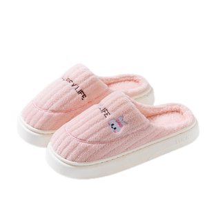 6双装棉拖鞋男女家用待客人用4双批发秋冬季毛绒厚底冬天保暖居家