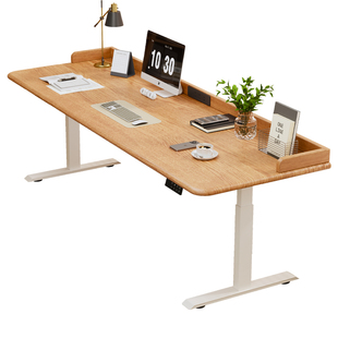 实木电动升降桌家用卧室学习桌简约智能办公桌可调节电竞桌工作台