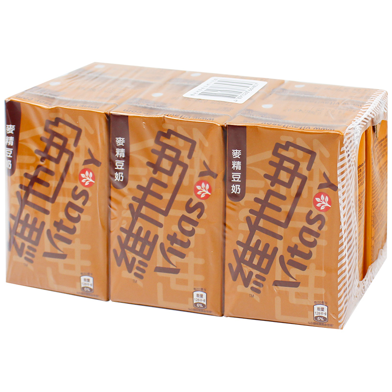 香港进口Vitasoy维他奶麦精豆奶250mlX6盒早餐下午茶饮料港版