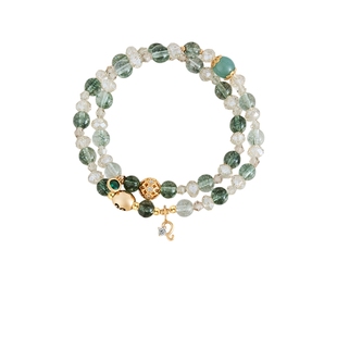 AJIDOU阿吉豆手链女款十二星座叠戴串珠饰品高级感狮子座水晶手串