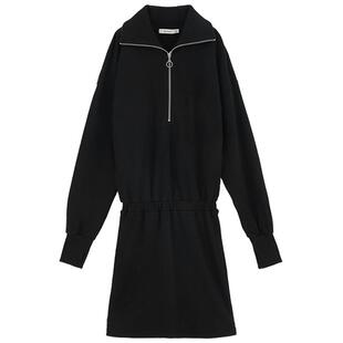 MOUSSY 冬季拉链半开领松紧腰针织连衣裙女010GSK80-0910