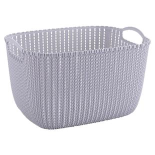 塑料仿藤编收纳筐加厚桌面玩具零食杂物浴室化妆品收纳置储物篮盒