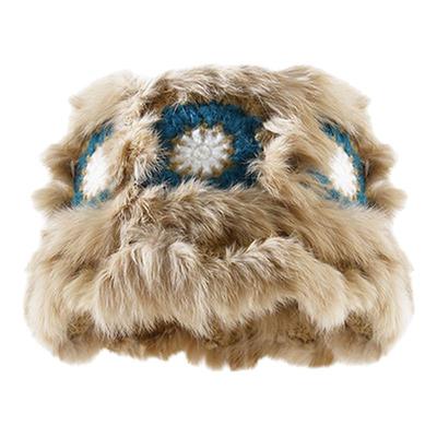 真！兔毛可爱百搭醒狮保暖帽子