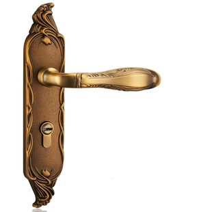 欧式古典象牙白青古铜黄古铜静音轴承锌合金实木房门锁卧室把手锁