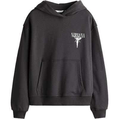 HM女士卫衣面料宽松舒适图案连帽衫1245296