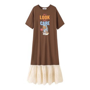 欧货胖mm大码连衣裙裙子女夏季2025新款短袖长裙洋气韩版夏装显瘦