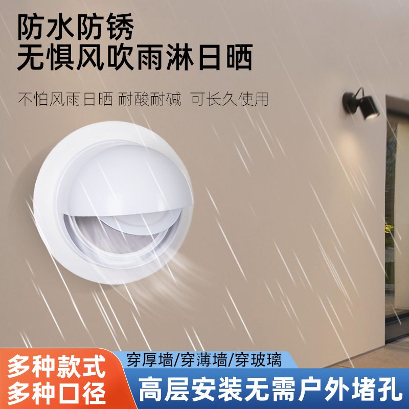 穿墙止逆阀穿玻璃止回阀防回风厨房排烟管止逆阀玻璃防风帽防雨冒