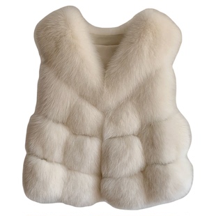 温柔小狐狸!整皮真狐狸毛2025新款百搭马甲背心毛毛外套皮草女冬