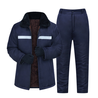 冬季男加绒加厚反光条工装棉服