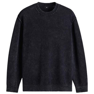 HM男装针织衫冬季少年感毛衣圆领美式长袖打底套衫1300918