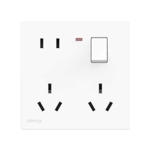 欧普照明一开八孔插座带开关多功能6孔十孔多孔超薄面板厨房86型