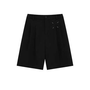 夏季日系复古休闲短西裤宽松阔腿短裤五分裤男女潮牌学院风中裤子