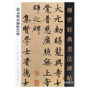 正版 赵孟頫帝师胆巴碑字帖 传世经典书法碑帖38赵孟府楷书临摹字帖繁体旁注胆巴碑原大赵孟府书法墨迹成人临摹字帖范本河北教育