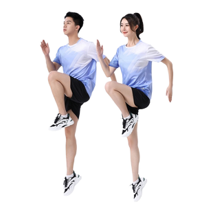 田径跑步服训练服短袖套装 马拉松户外长跑运动服套装健身服套装