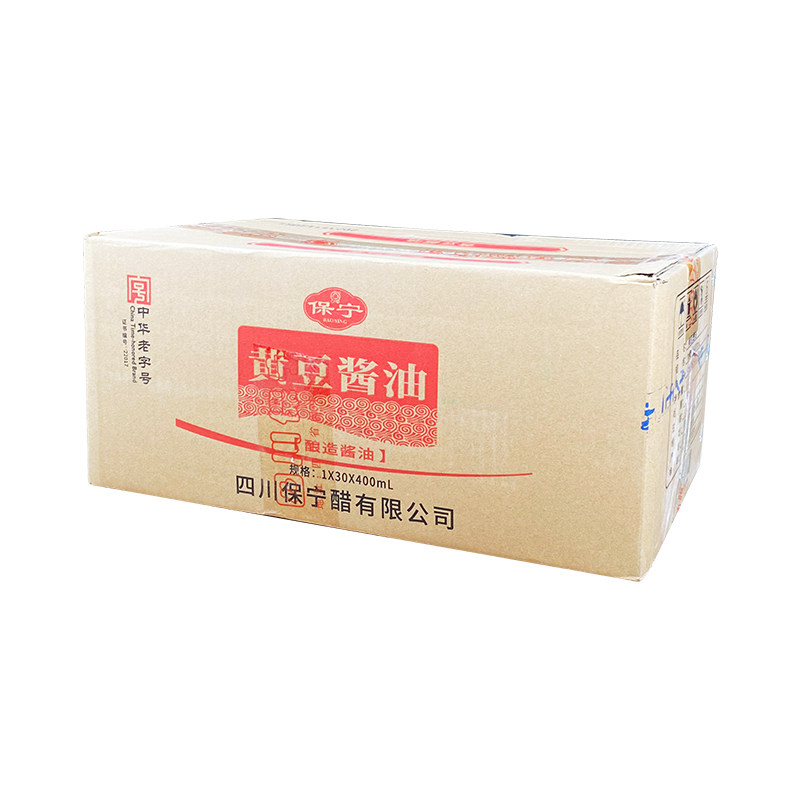 保宁黄豆酱油400ml*30袋整箱包邮