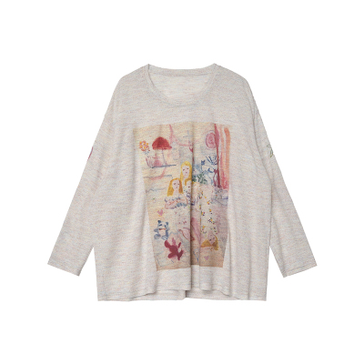 安妮森林定位仙气印花气质彩棉T