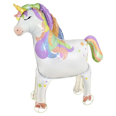 带轮走路动物气球生日派对装饰