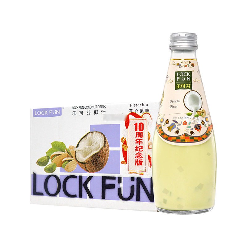 乐可芬 Lockfun泰国进口椰子果汁饮料290ml十周年纪念版24瓶