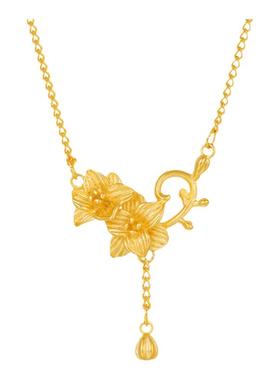 越南沙金项链花朵配饰复古女款