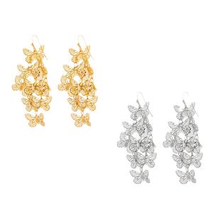 OSEWAYA耳饰高级感蝴蝶耳环女气质金色清冷氛围感超仙气群蝶飞舞