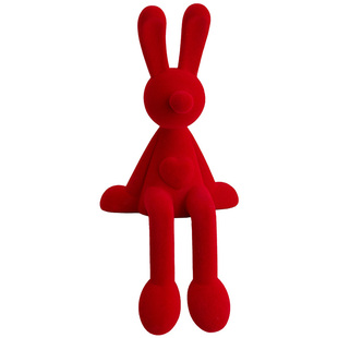 坐姿兔子玄关摆件轻奢电视机柜背景墙客厅家居软装饰品小众高级感