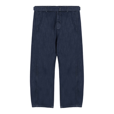 棉纺LEMAIR系带直筒牛仔休闲长裤