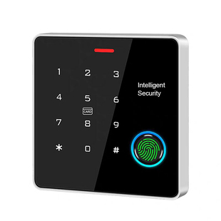 金属防水门禁指纹一体机8位密码双频ID IC读卡器WG26室外读头互锁
