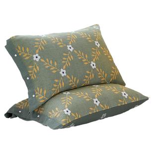 2025新款纯棉六层纱布枕套枕巾二合一一对装全棉带扣的男士防头油