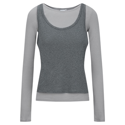 MOUSSY 2025春季新品慵懒感两件套叠穿打底针织上衣028ISZ80-0471