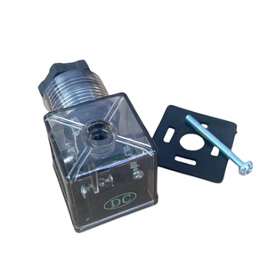 电磁阀插头带灯防水四孔液压电磁阀插头线圈插座接线盒220/24/12v