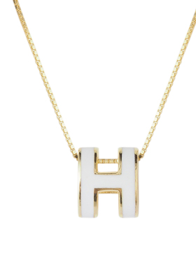 不褪色h字母s925纯银轻奢潮项链